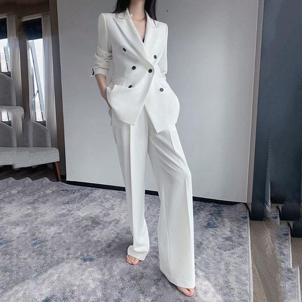 women's two piece pants 2021 women autumn winter fashion business pant suits uniform formal jacket and long blazer set ol 2 pieces, White
women's two piece pants 2021 women autumn winter fashion business pant suits uniform formal jacket and long blazer set ol 2 pieces, White