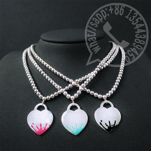chains s925 sterling silver necklace splash enamel heart shaped round bead ladies luxury exquisite gifts
chains s925 sterling silver necklace splash enamel heart shaped round bead ladies luxury exquisite gifts