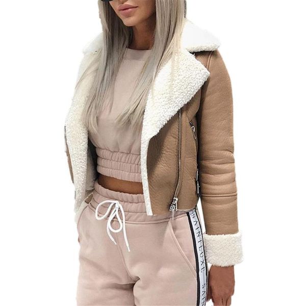 women's jackets 2021 women outerwear spring lapel suede leather buckle cool pilot jacket faux lamb wool motorcycle mujer c8, Black;brown
women's jackets 2021 women outerwear spring lapel suede leather buckle cool pilot jacket faux lamb wool motorcycle mujer c8, Black;brown