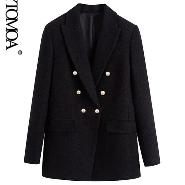 kpytomoa women fashion office wear double breasted tweed blazer coat vintage long sleeve pockets female outerwear chic 211019, White;black
kpytomoa women fashion office wear double breasted tweed blazer coat vintage long sleeve pockets female outerwear chic 211019, White;black