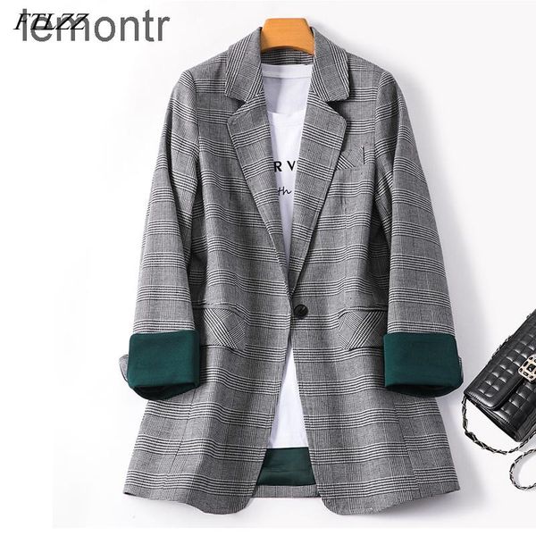 - women's long sleeve jacket, plaid suit, with a row of buttons, retro style, office use suits & blazers, White;black
- women's long sleeve jacket, plaid suit, with a row of buttons, retro style, office use suits & blazers, White;black
