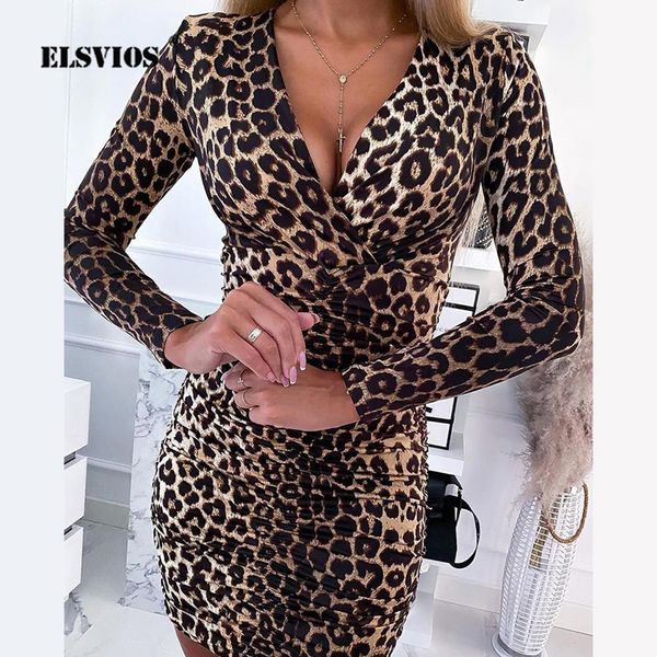 vestidos lady v neck long sleeve mini dress elegant leopard print folds short dress autumn women slim bodycon party dresses, Black;gray
vestidos lady v neck long sleeve mini dress elegant leopard print folds short dress autumn women slim bodycon party dresses, Black;gray