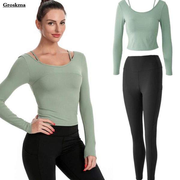 yoga outfit high waist pants+t shirt long sleeve women suits sportswear running 2 piece set fitness gym tees clothing ensemble femme
yoga outfit high waist pants+t shirt long sleeve women suits sportswear running 2 piece set fitness gym tees clothing ensemble femme
