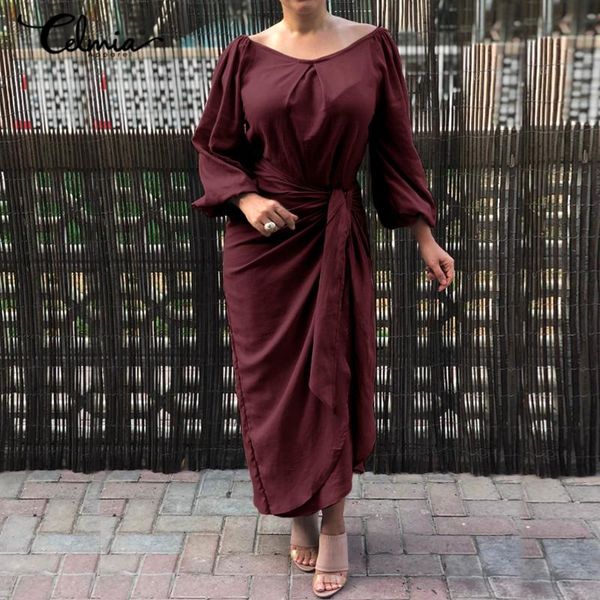 casual dresses s-5xl women 2021 autumn v-neck maxi dress celmia long lantern sleeve asymmetrical solid elegant belted vestidos, Black;gray
casual dresses s-5xl women 2021 autumn v-neck maxi dress celmia long lantern sleeve asymmetrical solid elegant belted vestidos, Black;gray