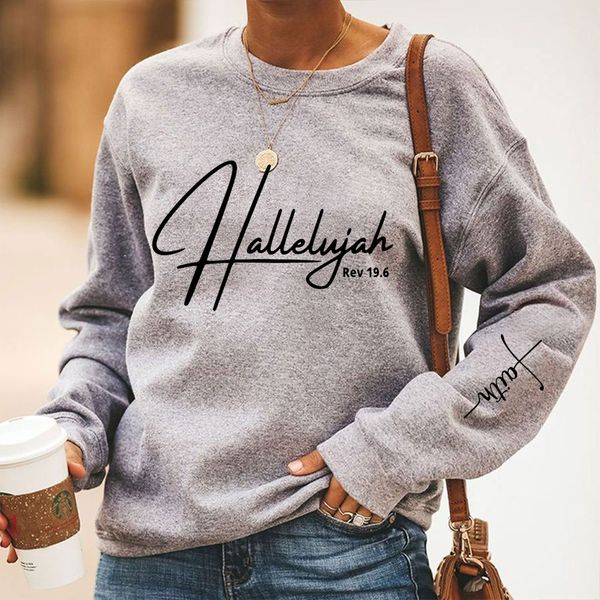 hallelujah autumn winter women's blouse belief art letter printing casual sweater, Black
hallelujah autumn winter women's blouse belief art letter printing casual sweater, Black