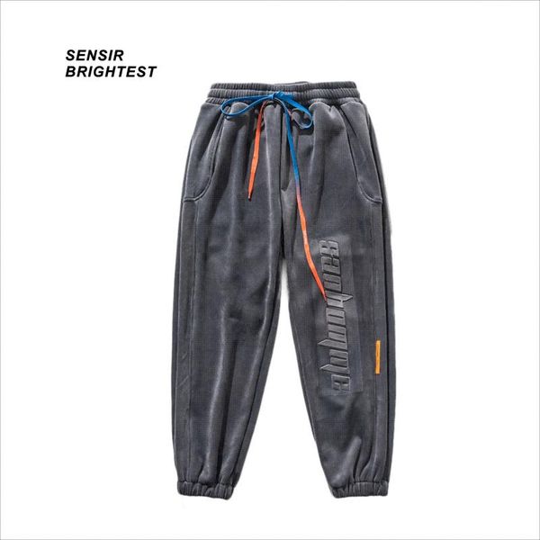 men's pants sensir21 winter color drawstring three-dimensional embossed golden velvet casual plush knitted, Black
men's pants sensir21 winter color drawstring three-dimensional embossed golden velvet casual plush knitted, Black