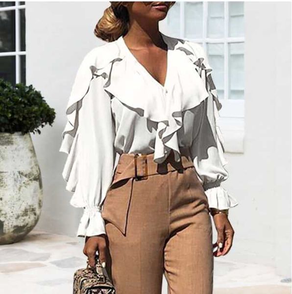 new 2021 women's blouses & shirts 2021 the women ladies chiffon ruffle bell sleeve loose shirt summer blouse, White
new 2021 women's blouses & shirts 2021 the women ladies chiffon ruffle bell sleeve loose shirt summer blouse, White