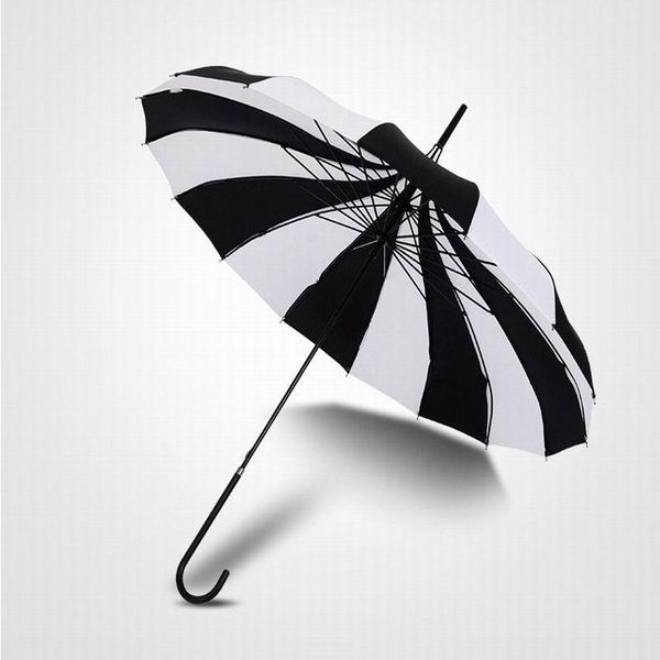 umbrellas creative design black and white striped golf umbrella long-handled straight pagoda