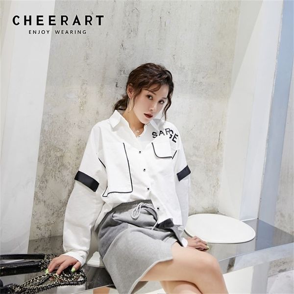 oversized blouse white long sleeve loose shirt asymmetrical designer color block autumn clothing 210427
oversized blouse white long sleeve loose shirt asymmetrical designer color block autumn clothing 210427