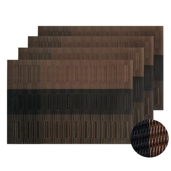 mats & pads pvc placemats woven washable table stain-resistant for set of 4 coffee and black
mats & pads pvc placemats woven washable table stain-resistant for set of 4 coffee and black