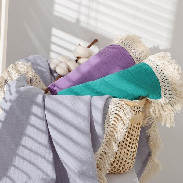 baby tassel blankets newborn swaddle muslin diaper kids bath towel gauze solid color infant fringe swaddles blanket 105*105cm
baby tassel blankets newborn swaddle muslin diaper kids bath towel gauze solid color infant fringe swaddles blanket 105*105cm