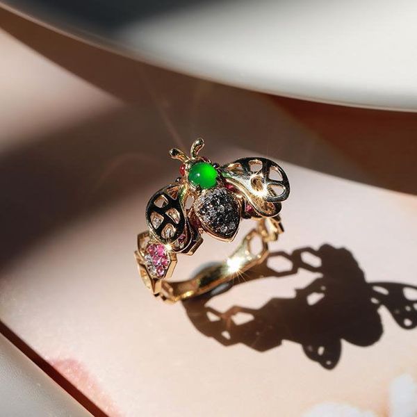 cluster rings s925 pure silver design honeybee ring, female natural chalcedony, high penetration party gifts accessories jewelry, Golden;silver
cluster rings s925 pure silver design honeybee ring, female natural chalcedony, high penetration party gifts accessories jewelry, Golden;silver