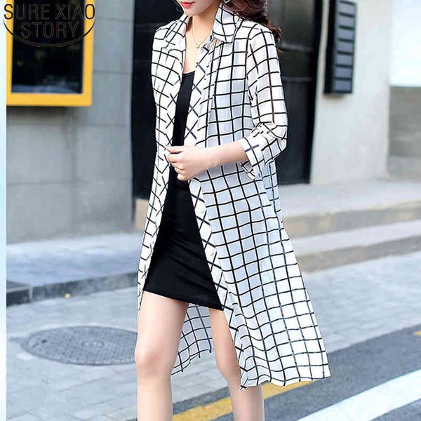 plaid loose half sleeve chiffon blouse striped long shirt summer beach sun protection clothes women cardigan 9125 50 210417, White
plaid loose half sleeve chiffon blouse striped long shirt summer beach sun protection clothes women cardigan 9125 50 210417, White