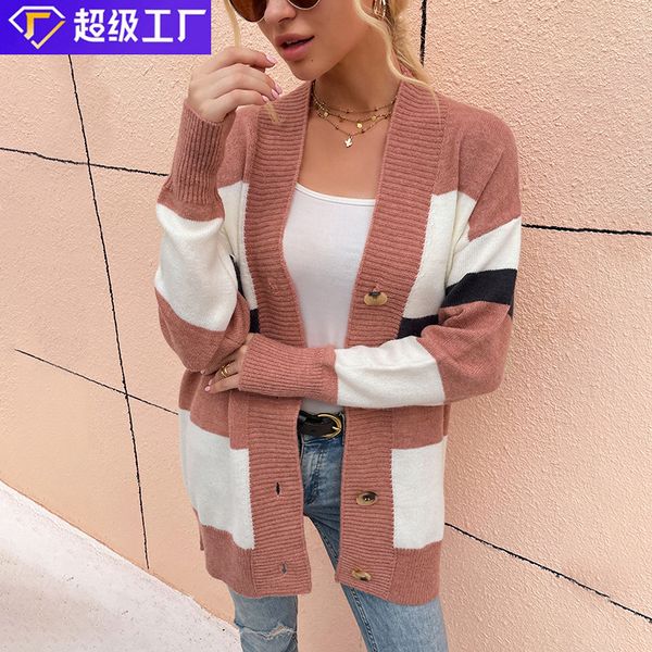 luxury women's jackets maomaoyu women's 2021 autumn winter stripe color matching button sweater cardigan coat, Black;brown
luxury women's jackets maomaoyu women's 2021 autumn winter stripe color matching button sweater cardigan coat, Black;brown