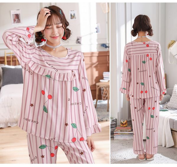 women's sleepwear loose large size cotton pajamas women spring autumn print lounge wear home clothes ladies sleepwear pijama 2020 pyjam, Black;red
women's sleepwear loose large size cotton pajamas women spring autumn print lounge wear home clothes ladies sleepwear pijama 2020 pyjam, Black;red
