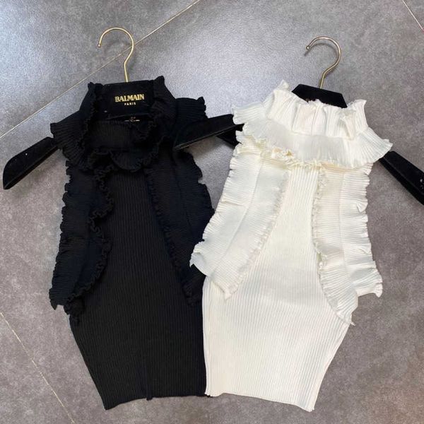 fabpop summer design sleeveless ruffles stand collar backless knitted tank women vest gb498 210709, White
fabpop summer design sleeveless ruffles stand collar backless knitted tank women vest gb498 210709, White