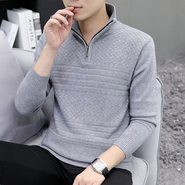 men's casual winter warm sweater, high neck, tight fitting, knitted, semi zipper, brand new, White;black
men's casual winter warm sweater, high neck, tight fitting, knitted, semi zipper, brand new, White;black