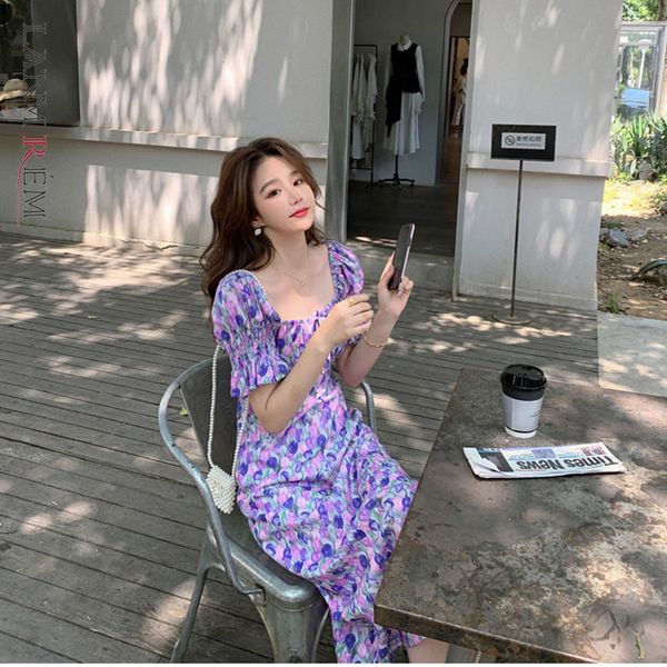 women's purple print dress square neck short sleeve temperament high street slim fashion trendy summer 2e1258 210507, Black;gray
women's purple print dress square neck short sleeve temperament high street slim fashion trendy summer 2e1258 210507, Black;gray