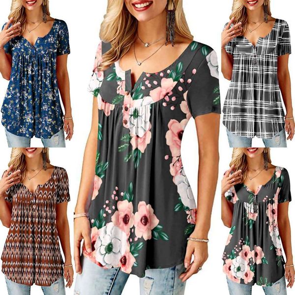 women's t-shirt summer printed round neck loose short sleeve 20025 y864, White
women's t-shirt summer printed round neck loose short sleeve 20025 y864, White