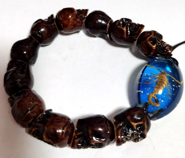hiphop motorcycle rock real scorpion ghost devil skull bracelet vintage fashion skeleton jewelry gift, Black
hiphop motorcycle rock real scorpion ghost devil skull bracelet vintage fashion skeleton jewelry gift, Black