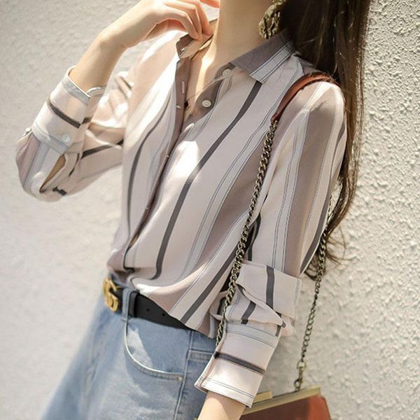 women's blouses & shirts chic ladies loose turn-down collar white striped long sleeve single-breasted women satin blouse spring female
women's blouses & shirts chic ladies loose turn-down collar white striped long sleeve single-breasted women satin blouse spring female