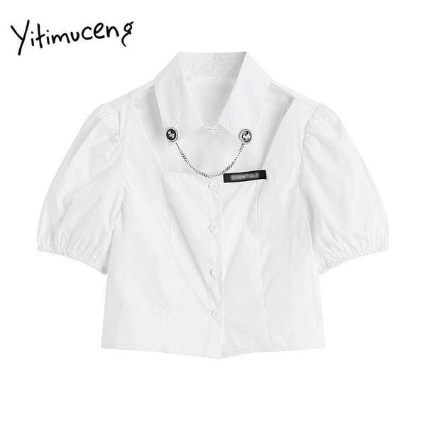 yitimuceng white blouse women hollow chain button up shirts oversize puff sleeve unicolor summer korean fashion 210601
yitimuceng white blouse women hollow chain button up shirts oversize puff sleeve unicolor summer korean fashion 210601