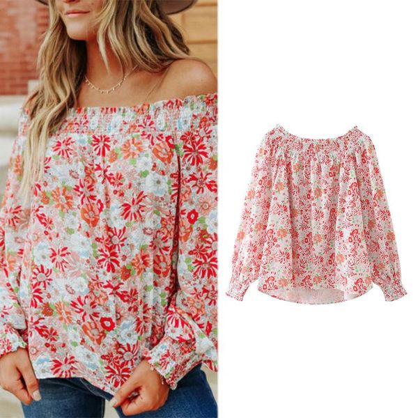 women's blouses & shirts lpnvvs 2021 fashion slash neck elastic printing long-sleeved chiffon shirt loose pullover blouse sweet chic, White
women's blouses & shirts lpnvvs 2021 fashion slash neck elastic printing long-sleeved chiffon shirt loose pullover blouse sweet chic, White