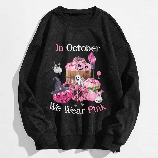 women's hoodies & sweatshirts hooded sweatshirt autumn winter pink ribbon pumpkin print long sleeve stitching blouse for women oversize, Black
women's hoodies & sweatshirts hooded sweatshirt autumn winter pink ribbon pumpkin print long sleeve stitching blouse for women oversize, Black