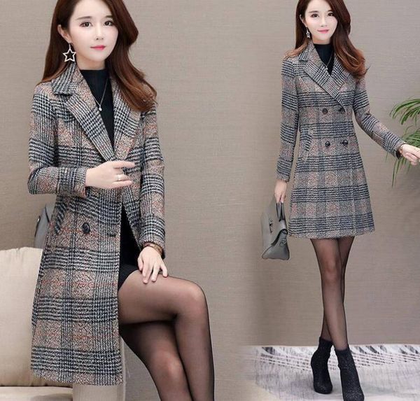 women's wool & blends autumn and winter windbreaker jacket mid-length korean style slim thin plus size woolen coat, Black
women's wool & blends autumn and winter windbreaker jacket mid-length korean style slim thin plus size woolen coat, Black