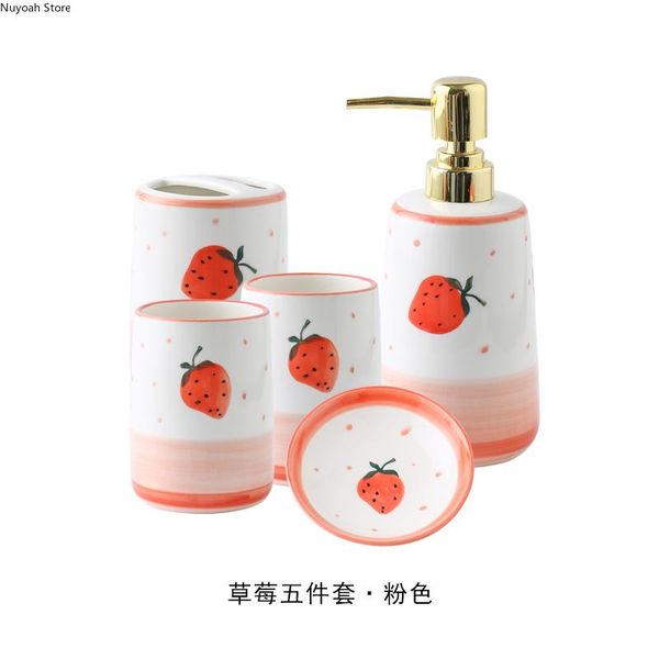 bathroom five-piece ceramic decoration toothbrush cup lotion bottle soap box mouthwash simple supplies bath accessory set
bathroom five-piece ceramic decoration toothbrush cup lotion bottle soap box mouthwash simple supplies bath accessory set