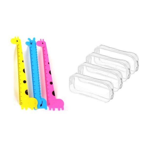 pencil bags 40pcscute cartoon ruler of 15 cm giraffe party gift & 4x clear case big capacity transparent pen bag
pencil bags 40pcscute cartoon ruler of 15 cm giraffe party gift & 4x clear case big capacity transparent pen bag