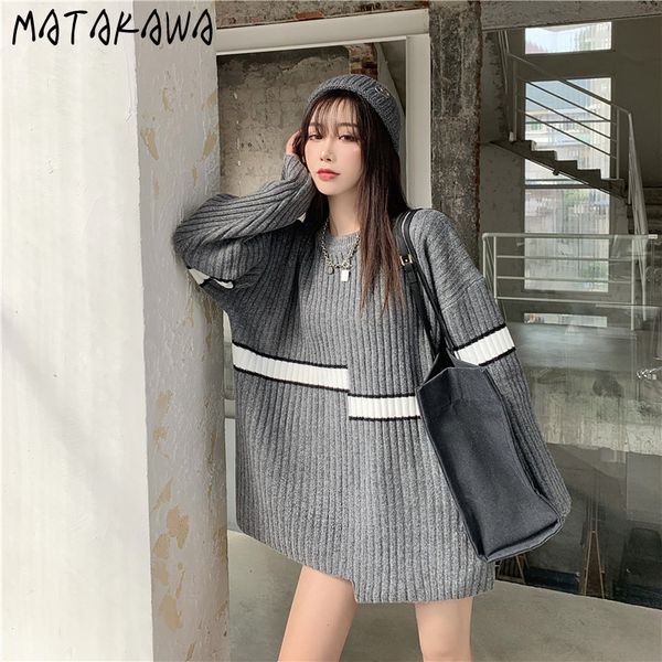 long round neck sweater women loose outer wear autumn and winter knitted thick long-sleeved 210506, White;black
long round neck sweater women loose outer wear autumn and winter knitted thick long-sleeved 210506, White;black