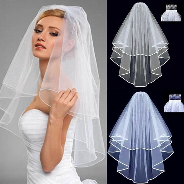 short tulle wedding veils with comb white ivory bridal veil for bride mariage accessories hair, Slivery;white
short tulle wedding veils with comb white ivory bridal veil for bride mariage accessories hair, Slivery;white