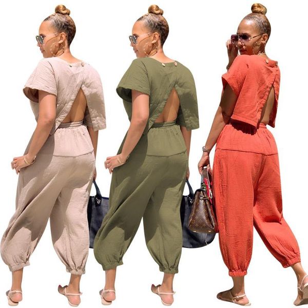 women's jumpsuits & rompers loose linen women jumpsuit backless short sleeve lantern pants summer outfit casual fashion overalls street, Black;white
women's jumpsuits & rompers loose linen women jumpsuit backless short sleeve lantern pants summer outfit casual fashion overalls street, Black;white