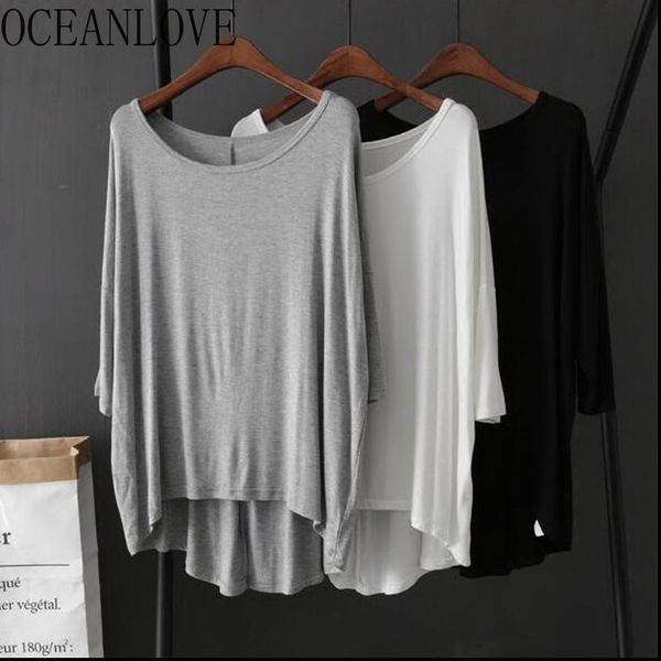 three quarter sleeve t shirt women soft leisure wear solid loose t-shirt spring summer ropa mujer casual 16144 210415, White
three quarter sleeve t shirt women soft leisure wear solid loose t-shirt spring summer ropa mujer casual 16144 210415, White