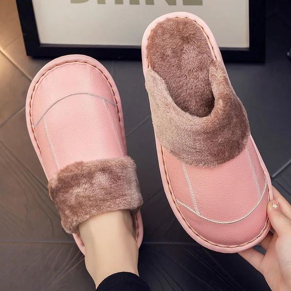 slippers genuine leather waterproof home winter warm women indoor cotton men ladies soft memory foam couples shoes, Black
slippers genuine leather waterproof home winter warm women indoor cotton men ladies soft memory foam couples shoes, Black