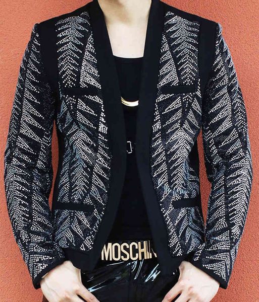 men's suits & blazers luxury fancy party masculino slim fit singer host drilling man's suit jacket evening prom stage o, White;black
men's suits & blazers luxury fancy party masculino slim fit singer host drilling man's suit jacket evening prom stage o, White;black