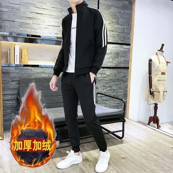 men's tracksuits boutique add flannel leisure sport suit long sleeve cardigan in the fall and winter warm man running twinset coat, Gray
men's tracksuits boutique add flannel leisure sport suit long sleeve cardigan in the fall and winter warm man running twinset coat, Gray