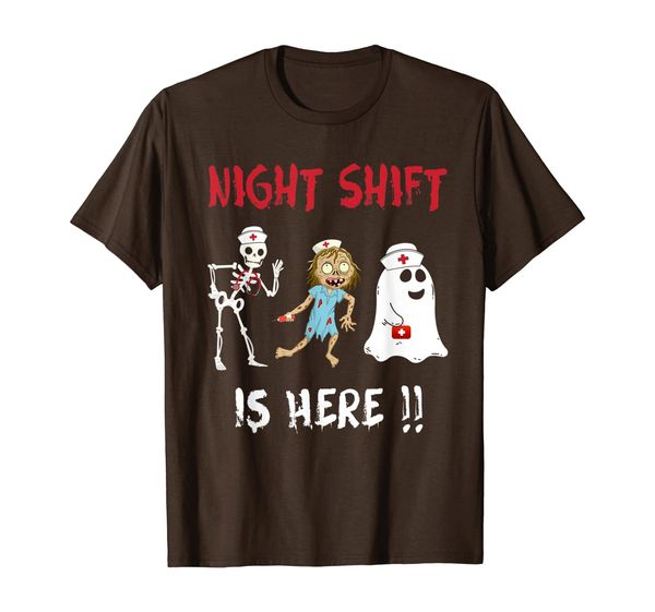 nurse night shift is here ghost skeleton zombie funny gift t-shirt, White;black
nurse night shift is here ghost skeleton zombie funny gift t-shirt, White;black