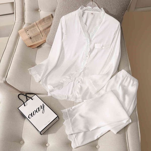 women's sleepwear stain lace woman pajamas set pieces spring autumn elegant solid color v-neck ice silk homewear ahki, Black;red
women's sleepwear stain lace woman pajamas set pieces spring autumn elegant solid color v-neck ice silk homewear ahki, Black;red