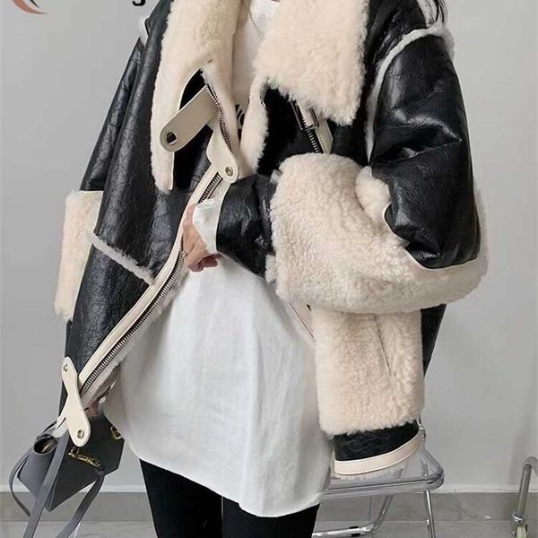 cotday long sleeve fashion fur body coat women jacket lamb grass short leather motorcycle winter coats 211220, Black
cotday long sleeve fashion fur body coat women jacket lamb grass short leather motorcycle winter coats 211220, Black