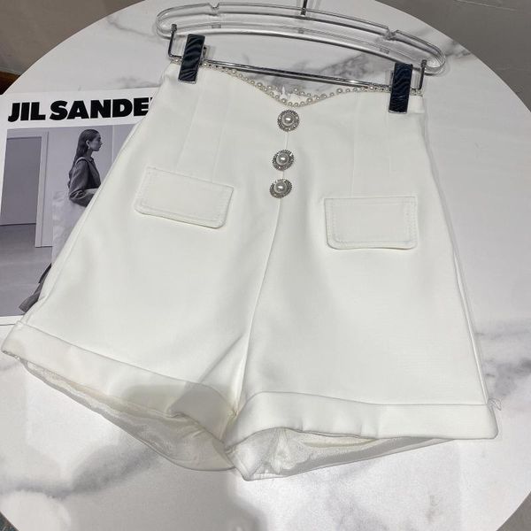 women pearl edge single breasted temperament wide leg shorts solid color high waist fashion spring summer 11b638 210525, White;black
women pearl edge single breasted temperament wide leg shorts solid color high waist fashion spring summer 11b638 210525, White;black