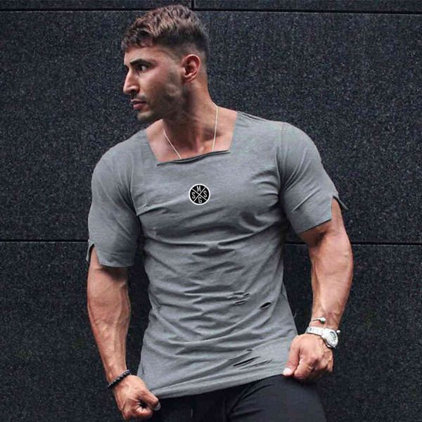 new summer clothing fashion ripped hole t shirt men cotton breathable mens tight short sleeve fitness t-shirt gyms tees 210421, White;black
new summer clothing fashion ripped hole t shirt men cotton breathable mens tight short sleeve fitness t-shirt gyms tees 210421, White;black
