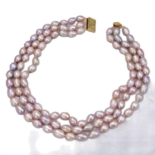 chains jk natural 18" 12mm 3strands purple rice lavender pearl necklace handmade for women, Silver
chains jk natural 18" 12mm 3strands purple rice lavender pearl necklace handmade for women, Silver
