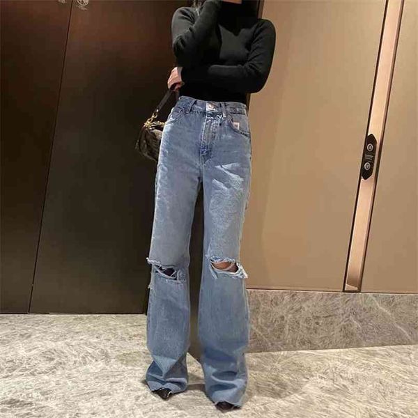spring and autumn women's casual solid color high-rise ripped jeans 210430, Blue
spring and autumn women's casual solid color high-rise ripped jeans 210430, Blue