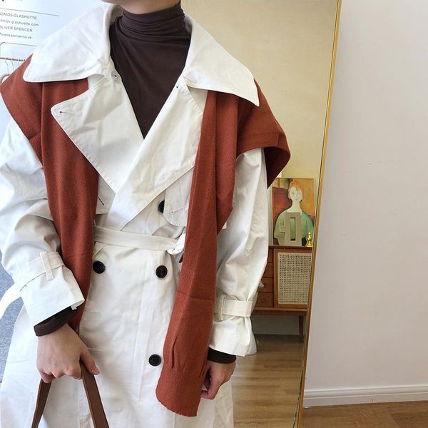 scarves four seasons solid color knotted knitted scarf waistcoat autumn sleeveless loose shawl., Blue;gray
scarves four seasons solid color knotted knitted scarf waistcoat autumn sleeveless loose shawl., Blue;gray