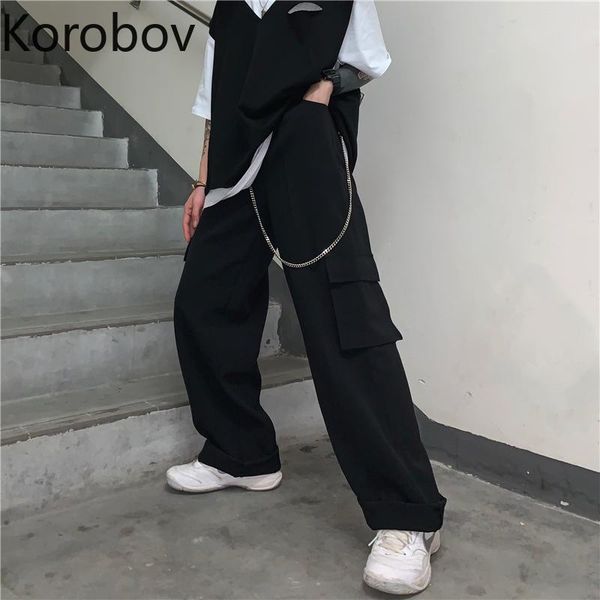 women's pants & capris korobov harajuku high waist wide leg korean loose casual black women pockets bf ulzzang trousers 77868, Black;white
women's pants & capris korobov harajuku high waist wide leg korean loose casual black women pockets bf ulzzang trousers 77868, Black;white