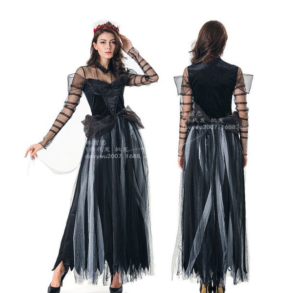 new halloween costume black vampire witch horror ghost bride costume ball costume_rw, Black;red
new halloween costume black vampire witch horror ghost bride costume ball costume_rw, Black;red