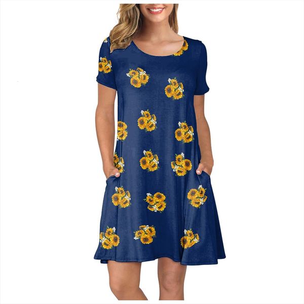 fashion sunflower print mini summer women dress short sleeve floral pockets sundress casual swing a line boho vestidos, Black;gray
fashion sunflower print mini summer women dress short sleeve floral pockets sundress casual swing a line boho vestidos, Black;gray
