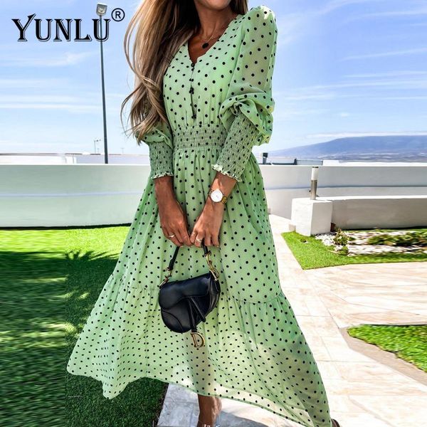 casual dresses fashion woman clothes autumn female polka dot print dress three quarter mulheres v - neck long vestido button faldas, Black;gray
casual dresses fashion woman clothes autumn female polka dot print dress three quarter mulheres v - neck long vestido button faldas, Black;gray